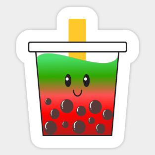 Watermelon Boba Tea Sticker